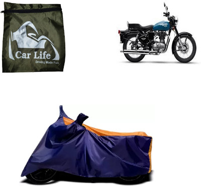 Car Life Two Wheeler Cover for Royal Enfield(Bullet 350, Orange, Blue)