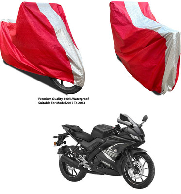 AutoGalaxy Waterproof Two Wheeler Cover for Yamaha(YZF R1M BS6, Silver, Red)