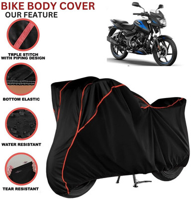 kerwa Waterproof Two Wheeler Cover for Bajaj(Pulsar 125, Black, Red)
