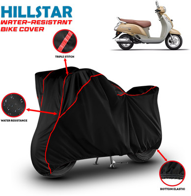 HILLSTAR Waterproof Two Wheeler Cover for Suzuki(Access, Black, Red)