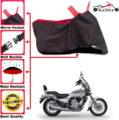 KEDIT Two Wheeler Cover for Bajaj(Avenger 220 Street, Red, Black)