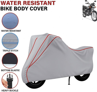 BigFly Waterproof Two Wheeler Cover for Hero(Splendor Plus, Grey, Red)