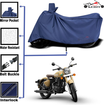 KEDIT Two Wheeler Cover for Royal Enfield(Standard 350, Blue)