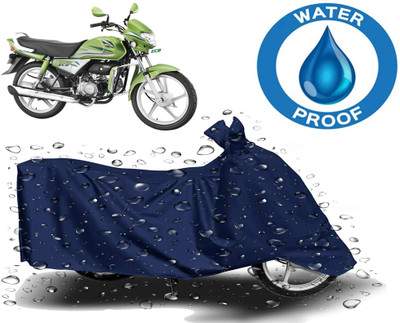 ROYAL AUTO MART Waterproof Two Wheeler Cover for Hero(HF Deluxe Eco, Blue)
