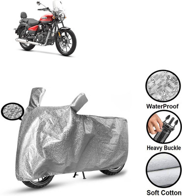 CODOKI Two Wheeler Cover for Royal Enfield(Meteor 350, Silver)