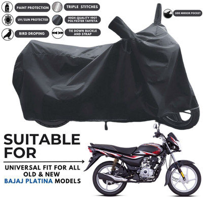 MADAFIYA Two Wheeler Cover for Bajaj(Platina, Black)