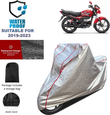 GOSHIV-car and bike accessories Waterproof Two Wheeler Cover for Hero(Passion Plus, Silver)