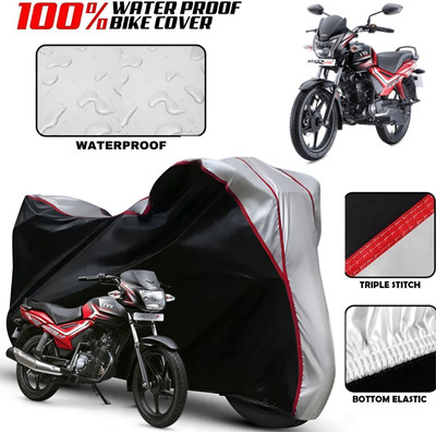 OliverX Waterproof Two Wheeler Cover for TVS(Star City, Black, Silver)