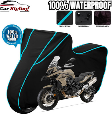 Car Styling Waterproof Two Wheeler Cover for Benelli(500, Black, Blue)