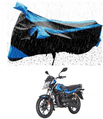 MMSSTAR Waterproof Two Wheeler Cover for Bajaj(Platina 110 H-Gear, Blue, Black)