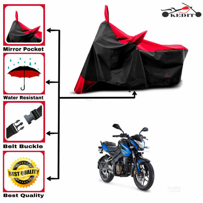 KEDIT Two Wheeler Cover for Bajaj(Pulsar NS200 BS6, Red, Black)