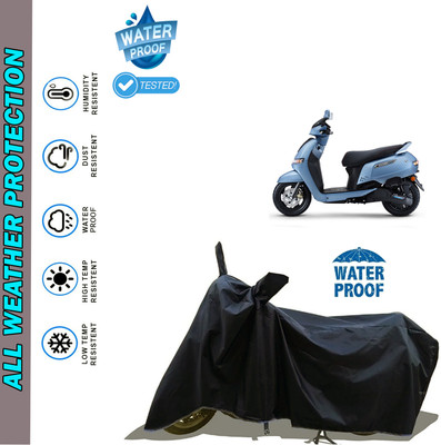 AutoGalaxy Waterproof Two Wheeler Cover for TVS(iQube, Black)