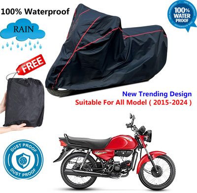 AUTOCAD Waterproof Two Wheeler Cover for Hero(CD Dawn, Black, Red)