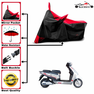 AASHTIK MART Two Wheeler Cover for Hero(Electric NYX e5, Red, Black)