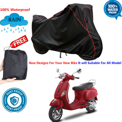 AUTOCAD Waterproof Two Wheeler Cover for Vespa(VXL 125 BS6, Black)