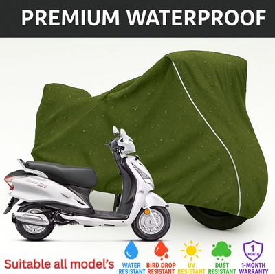 pocket bazar Waterproof Two Wheeler Cover for Hero(Destini 125, Green, White)