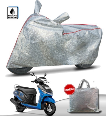 TEASN Waterproof Two Wheeler Cover for Yamaha(Alpha BS6, Silver)