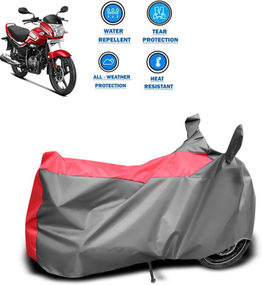 DeepShakshi AUTOMOTIVE Two Wheeler Cover for Hero(Super Splendor, Red, Grey)