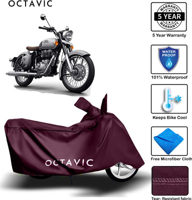 octavic Waterproof Two Wheeler Cover for Royal Enfield(Classic 350, Maroon)