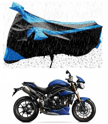 Mdstar Waterproof Two Wheeler Cover for Triumph(Speed Triple, Blue, Black)