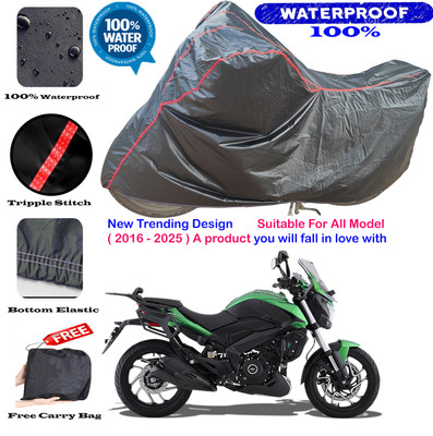 AutoGalaxy Waterproof Two Wheeler Cover for Bajaj(Dominar 400 BS6, Black, Red)