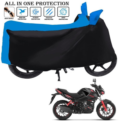 OliverX Waterproof Two Wheeler Cover for Hero(Motocorp Xtreme 160 R, Black, Blue)