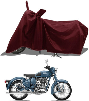 DeepShakshi AUTOMOTIVE Waterproof Two Wheeler Cover for Royal Enfield(Classic Squadron BS6, Maroon)
