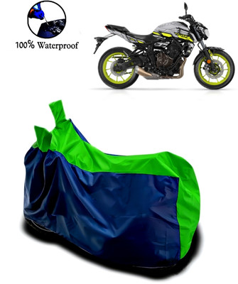 Autofly Waterproof Two Wheeler Cover for Yamaha(MT 07, Blue, Green)