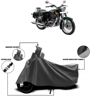 MMSSTAR Waterproof Two Wheeler Cover for Royal Enfield(Bullet 500, Grey)