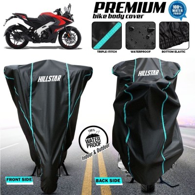 HILLSTAR Two Wheeler Cover for Bajaj(Pulsar 200 NS DTS-i, Black, Blue)