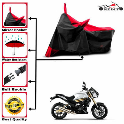 KEDIT Two Wheeler Cover for Mahindra(Mojo, Red, Black)