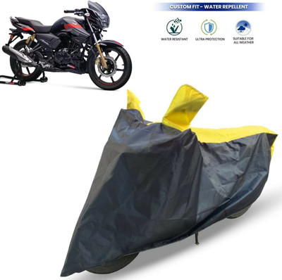 AutoRash Waterproof Two Wheeler Cover for TVS(Apache RTR 180, Black, Yellow)