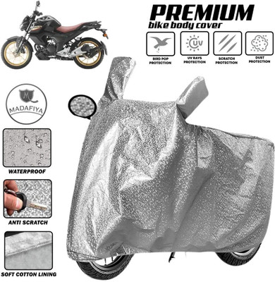 MADAFIYA Two Wheeler Cover for Yamaha(FZ-S Fi Version 3.0, Silver)