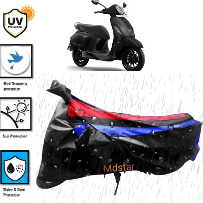 Mdstar Waterproof Two Wheeler Cover for Bajaj(Chetak, Black)