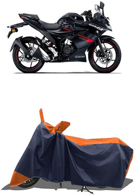 SUGASHRI Waterproof Two Wheeler Cover for Suzuki(Gixxer SF, Orange, Blue)