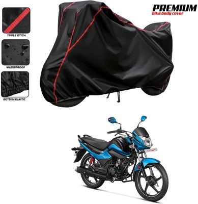 MADAFIYA Waterproof Two Wheeler Cover for Hero(Splendor I Smart, Black, Red)