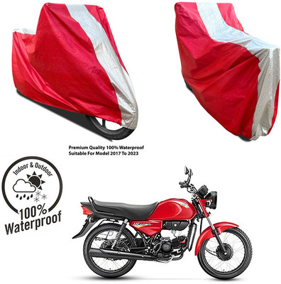 AutoGalaxy Waterproof Two Wheeler Cover for JAWA(Jawa, Silver, Red)