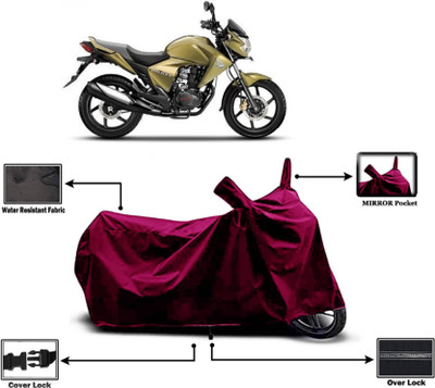 KEDIT Two Wheeler Cover for Honda(Unicorn Dazzler, Maroon)