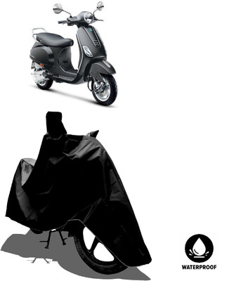 Amexride Waterproof Two Wheeler Cover for Vespa(Vespa VXL 125, Black)