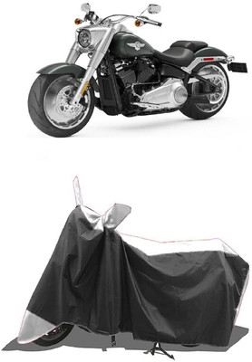 SUGASHRI Waterproof Two Wheeler Cover for Harley Davidson(Fat Boy, White, Black)