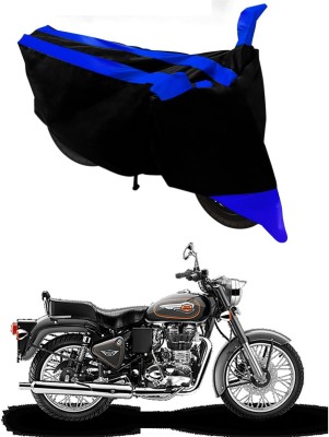 MMSSTAR Waterproof Two Wheeler Cover for Royal Enfield(500, Blue, Black)