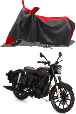 SPECTUS Two Wheeler Cover for Royal Enfield(Classic Stealth Black, Red)