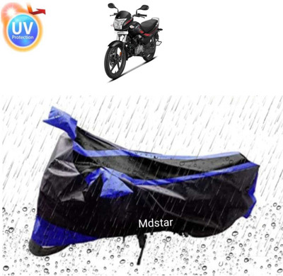 Mdstar Waterproof Two Wheeler Cover for Bajaj(Pulsar 220, Blue, Black)