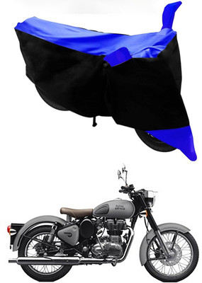 Mdstar Waterproof Two Wheeler Cover for Royal Enfield(Classic Gunmetal, Blue, Black)