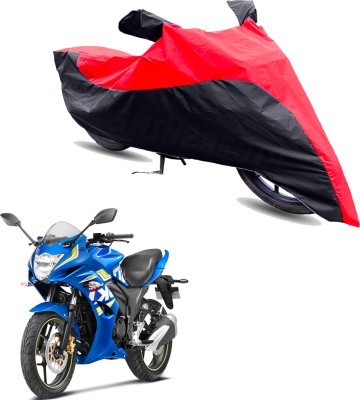 Motodreka Two Wheeler Cover for Suzuki(Gixxer SF, Red, Black)