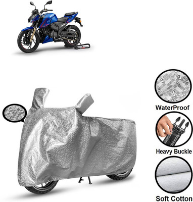 CODOKI Waterproof Two Wheeler Cover for TVS(Apache RTR 200, Silver)