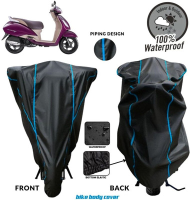 MADAFIYA Two Wheeler Cover for TVS(Jupiter Grande, Black, Blue)