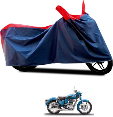 CODOKI Waterproof Two Wheeler Cover for Royal Enfield(Classic Squadron, Black, Red)
