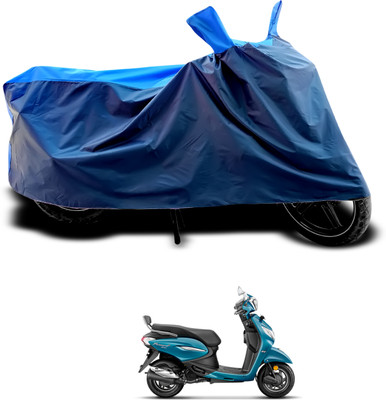 PAGORA Waterproof Two Wheeler Cover for Hero(MotoCorp Pleasure Plus, Black, Blue)