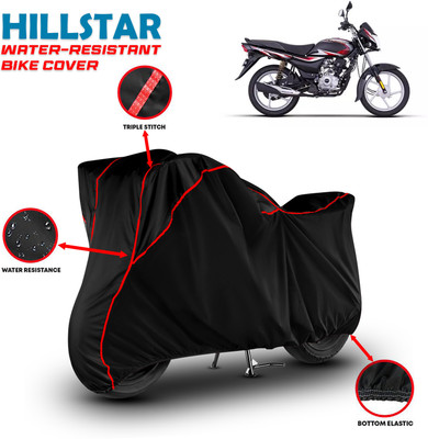 HILLSTAR Waterproof Two Wheeler Cover for Bajaj(Platina 100, Black, Red)